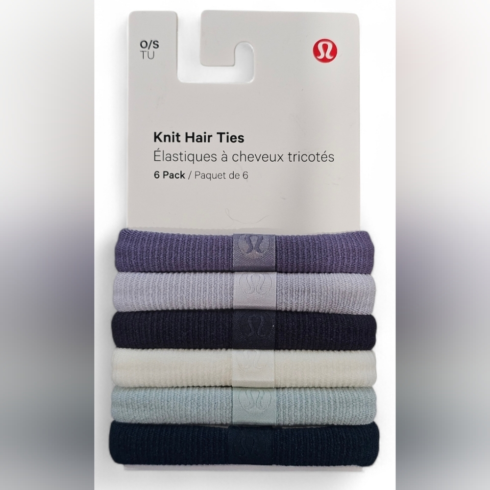 Lululemon Knit Hair Ties 6-Pack, New